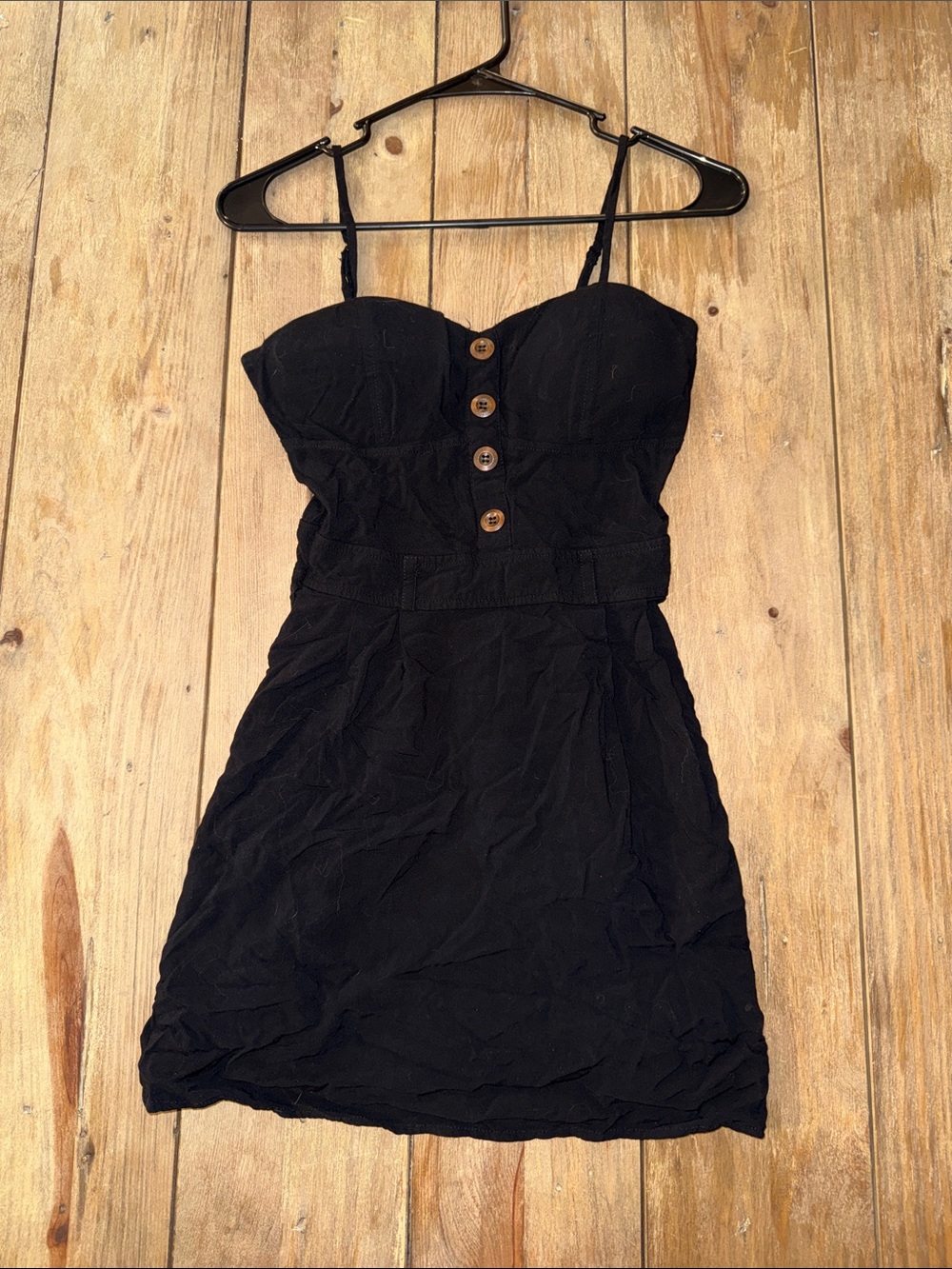 Rue21 Black Spaghetti-Strap Button Front Mini Dress